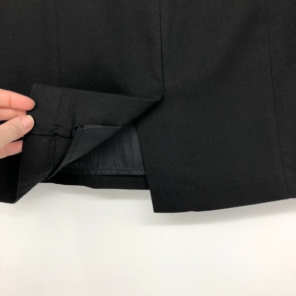 Romy Black Structured knee length Pencil skirt pleated Medium (8-12) - Picture 8 of 14